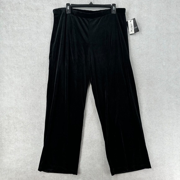 NWT I.N. Studio Velvet Pants Womens 1X Plush Velour Pull On Soft‎ Comfy - Picture 1 of 13